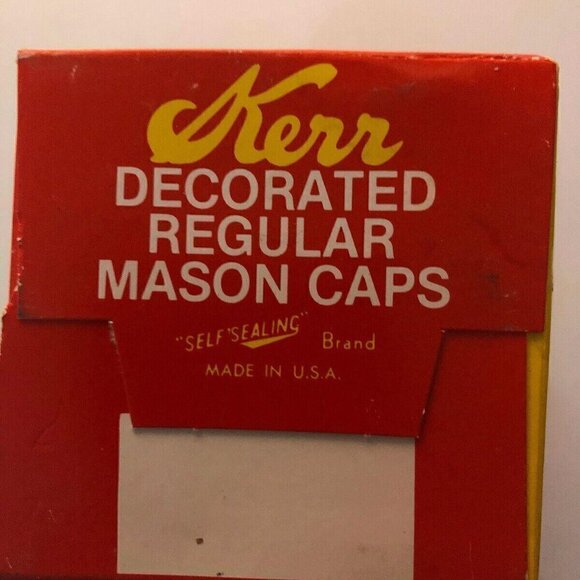 Vintage Kerr Decorated Regular Mason Caps 12 Bands Lid Fruit & Floral Design 452 - Picture 5 of 6